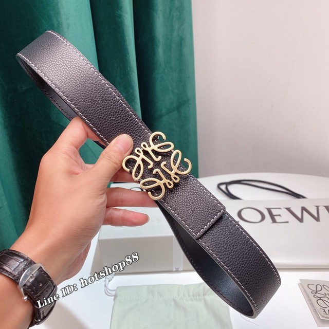 LOEWE高端爆款皮帶 羅意威Anagram圖案帶扣小牛皮腰帶  jjp2572